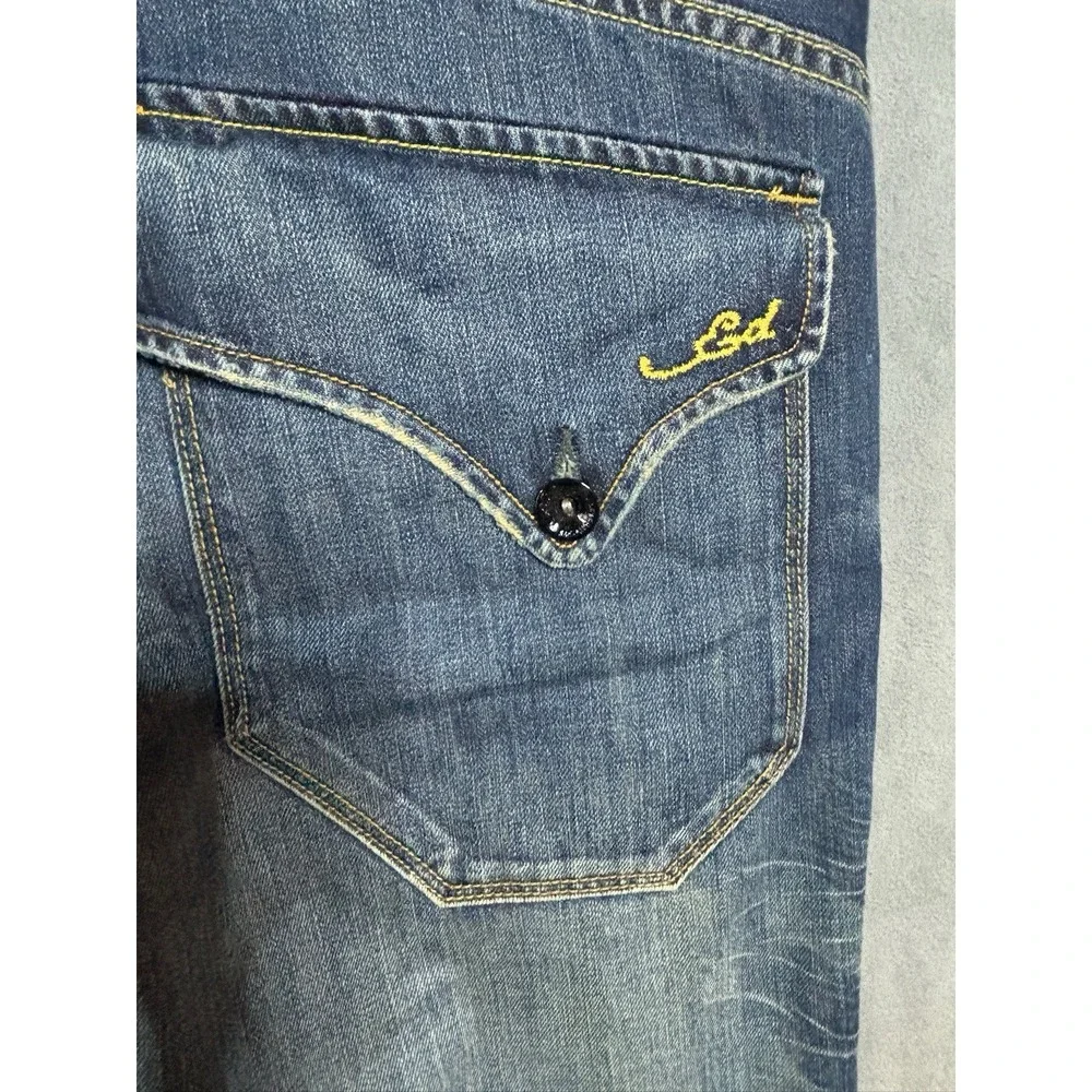 Y2K Ed Hardy Christian Audigier 2009 Button Fly Classic Baggy Denim Jeans Sz 40